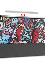 Nomfy Hoes Geschikt voor Samsung Galaxy Tab S6 Lite Hoes Tri-fold Tablet Hoesje Case Met Screenprotector - Hoesje Geschikt voor Samsung Tab S6 Lite Hoesje Hardcover Bookcase - Graffity