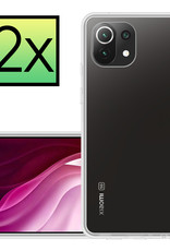 NoXx Hoes Geschikt voor Xiaomi Mi 11 Hoesje Cover Siliconen Back Case Hoes - Transparant - 2x