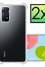 NoXx Hoes Geschikt voor Xiaomi Mi 10T Pro Hoesje Siliconen Cover Shock Proof Back Case Shockproof Hoes - Transparant - 2x