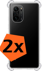 Nomfy Hoesje Geschikt voor Poco F3 Hoesje Shock Proof Cover Case Shockproof - Hoes Geschikt voor Xiaomi Poco F3 Hoes Siliconen Back Case - Transparant - 2 PACK