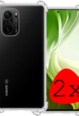 BASEY. Hoes Geschikt voor Poco F3 Hoesje Shock Proof Case Hoes Siliconen - Hoesje Geschikt voor Xiaomi Poco F3 Hoes Cover Shockproof - Transparant - 2 Stuks