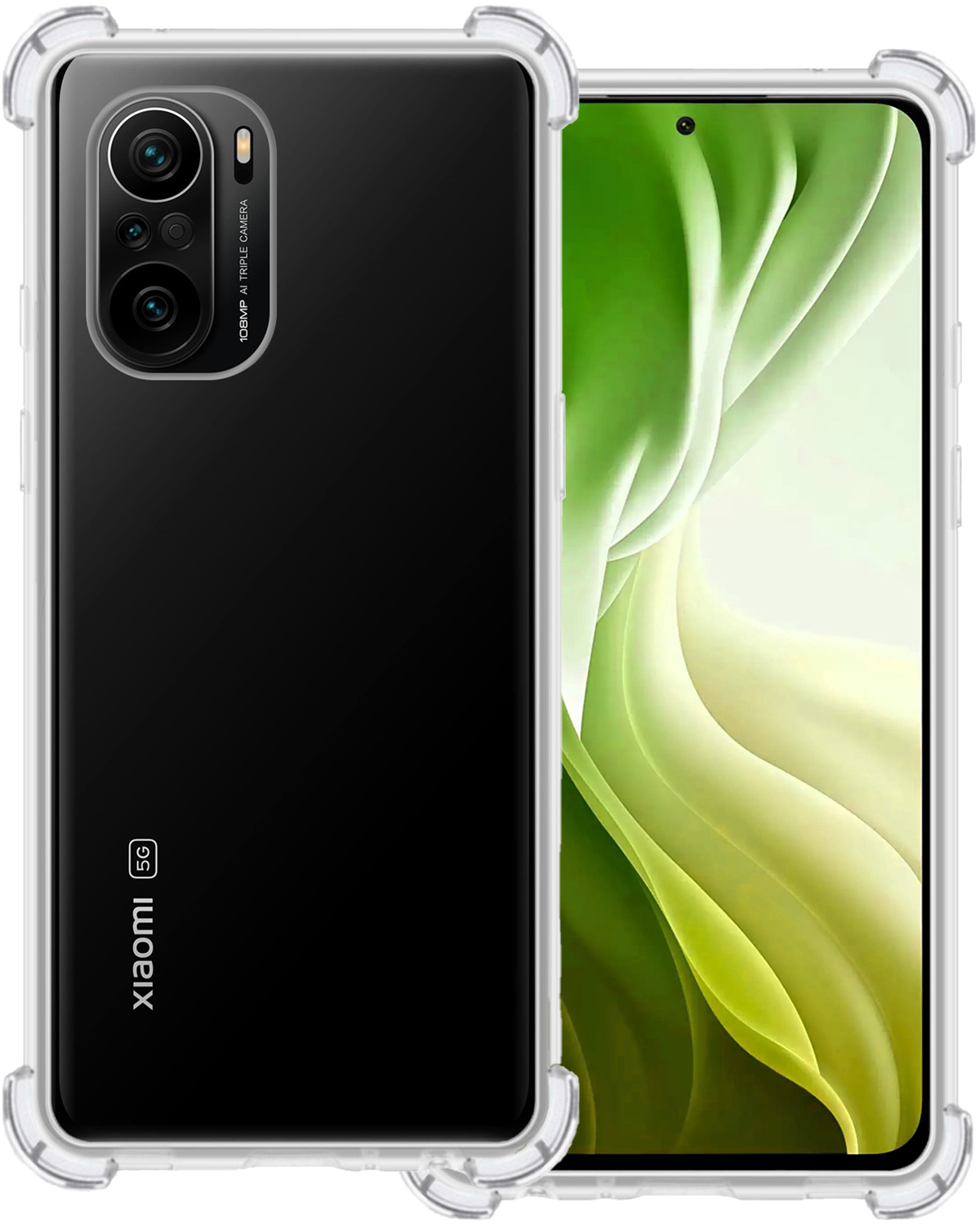 BASEY. Hoes Geschikt voor Poco F3 Hoesje Shock Proof Case Hoes Siliconen - Hoesje Geschikt voor Xiaomi Poco F3 Hoes Cover Shockproof - Transparant