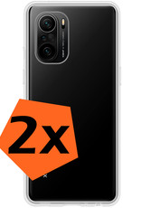 Nomfy Hoesje Geschikt voor Poco F3 Hoesje Siliconen Cover Case - Hoes Geschikt voor Xiaomi Poco F3 Hoes Back Case - 2-PACK - Transparant