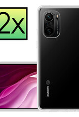NoXx Xiaomi Poco F3 Hoesje Back Cover Siliconen Case Hoes - Transparant - 2x