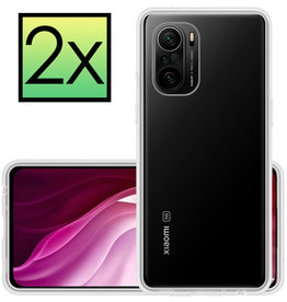 NoXx NoXx Poco F3 Hoesje Siliconen - Transparant - 2 PACK