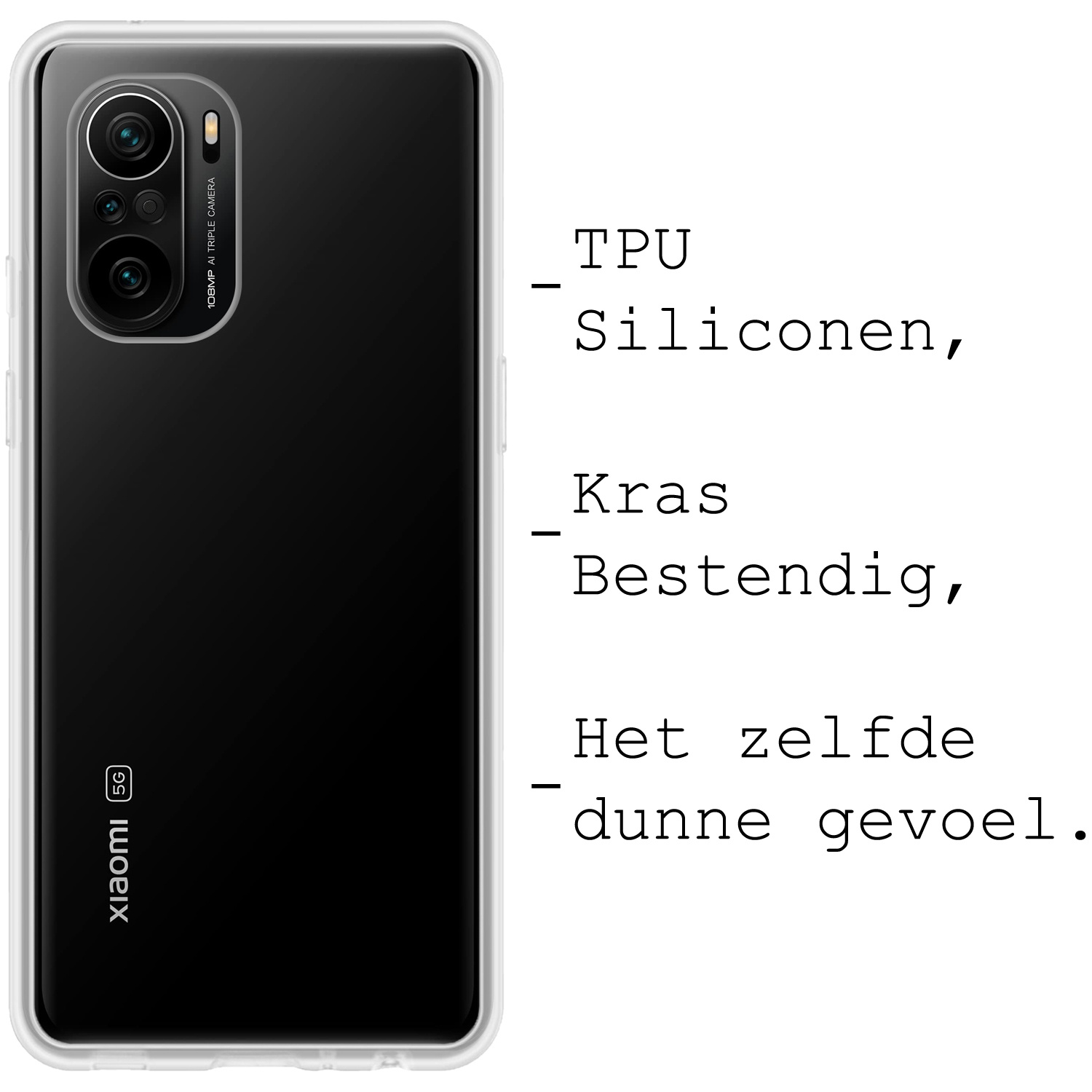 BASEY. Hoes Geschikt voor Poco F3 Hoesje Siliconen Back Cover Case - Hoesje Geschikt voor Xiaomi Poco F3 Hoes Cover Hoesje - Transparant - 2 Stuks