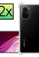 NoXx Hoes Geschikt voor Xiaomi Mi 11i Hoesje Siliconen Cover Shock Proof Back Case Shockproof Hoes - Transparant - 2x