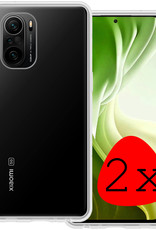 BASEY. Hoes Geschikt voor Xiaomi Mi 11i Hoesje Siliconen Back Cover Case - Hoesje Geschikt voor Xiaomi Mi 11i Hoes Cover Hoesje - Transparant - 2 Stuks