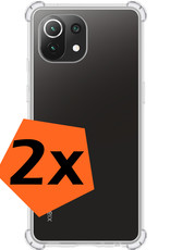 Nomfy Hoesje Geschikt voor Xiaomi 11 Lite 5G NE Hoesje Shock Proof Cover Case Shockproof - Hoes Geschikt voor Xiaomi 11 Lite 5G NE Hoes Siliconen Back Case - Transparant - 2 PACK