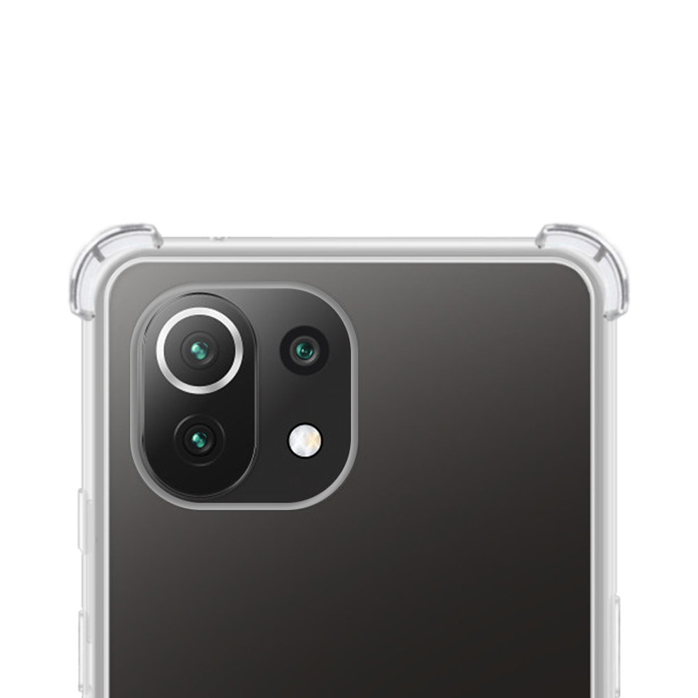 NoXx Hoes Geschikt voor Xiaomi 11 Lite 5G NE Hoesje Siliconen Cover Shock Proof Back Case Shockproof Hoes - Transparant