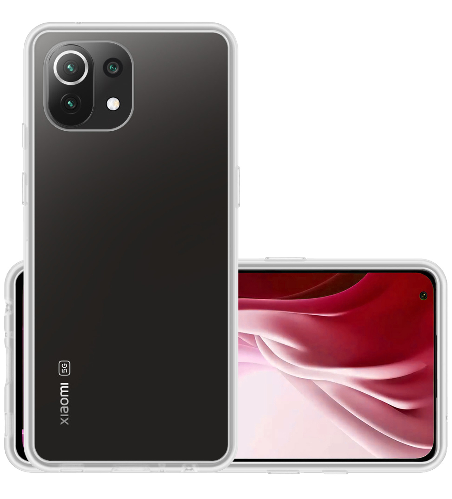 NoXx Hoes Geschikt voor Xiaomi 11 Lite 5G NE Hoesje Cover Siliconen Back Case Hoes - Transparant