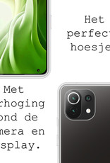 BASEY. Hoes Geschikt voor Xiaomi 11 Lite 5G NE Hoesje Siliconen Back Cover Case - Hoesje Geschikt voor Xiaomi 11 Lite 5G NE Hoes Cover Hoesje - Transparant - 2 Stuks
