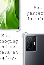 BASEY. Hoes Geschikt voor Xiaomi 11T Pro Hoesje Shock Proof Case Hoes Siliconen - Hoesje Geschikt voor Xiaomi 11T Pro Hoes Cover Shockproof - Transparant - 2 Stuks