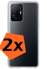 Nomfy Hoesje Geschikt voor Xiaomi 11T Pro Hoesje Siliconen Cover Case - Hoes Geschikt voor Xiaomi 11T Pro Hoes Back Case - 2-PACK - Transparant