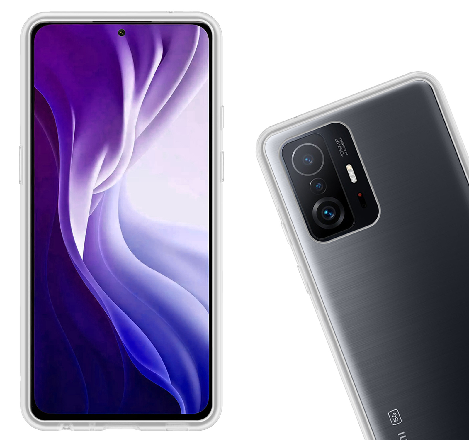 Nomfy Hoesje Geschikt voor Xiaomi 11T Pro Hoesje Siliconen Cover Case - Hoes Geschikt voor Xiaomi 11T Pro Hoes Back Case - Transparant