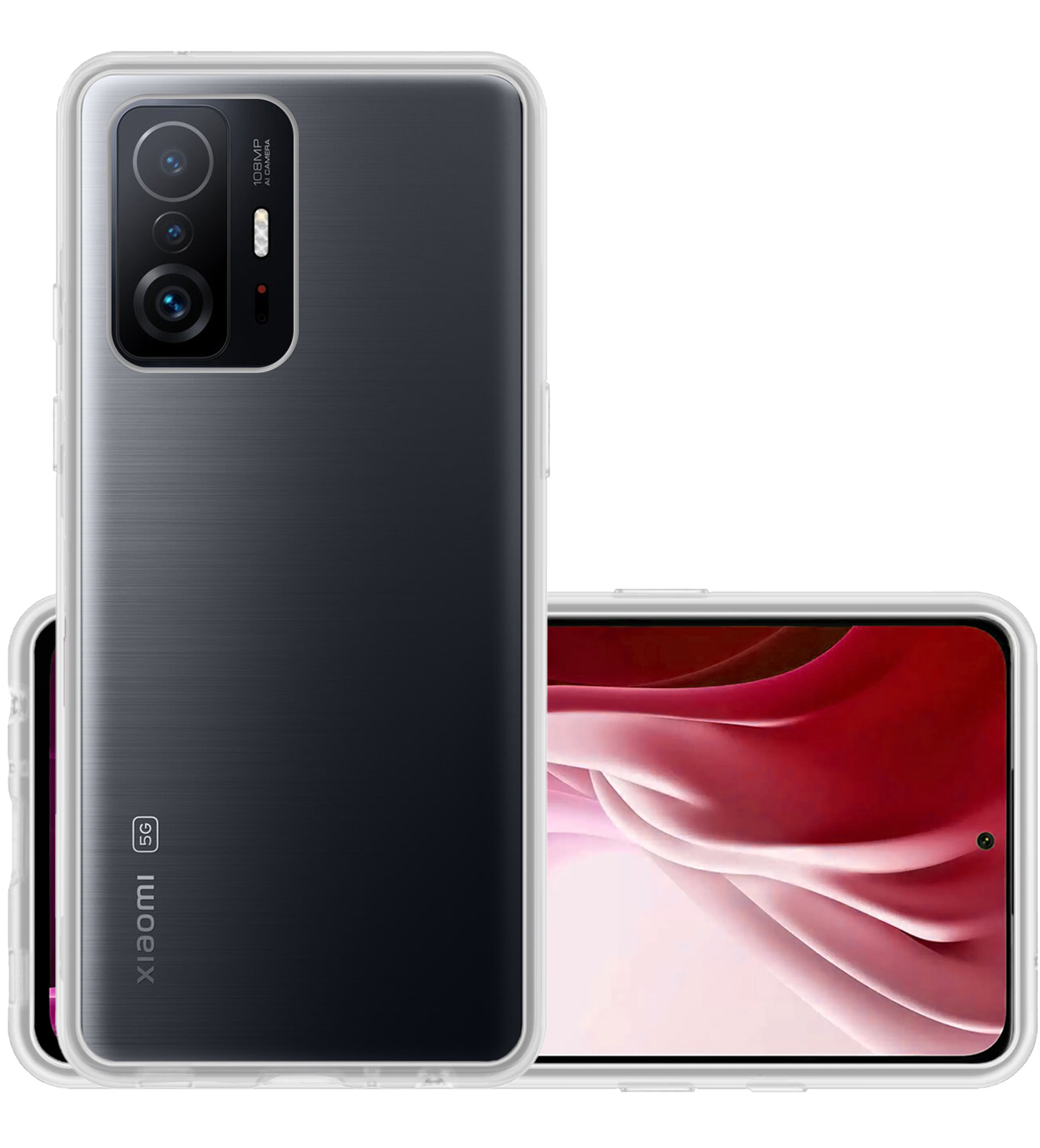 NoXx Hoes Geschikt voor Xiaomi 11T Pro Hoesje Cover Siliconen Back Case Hoes - Transparant