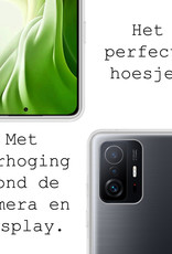 BASEY. Hoes Geschikt voor Xiaomi 11T Pro Hoesje Siliconen Back Cover Case - Hoesje Geschikt voor Xiaomi 11T Pro Hoes Cover Hoesje - Transparant - 2 Stuks