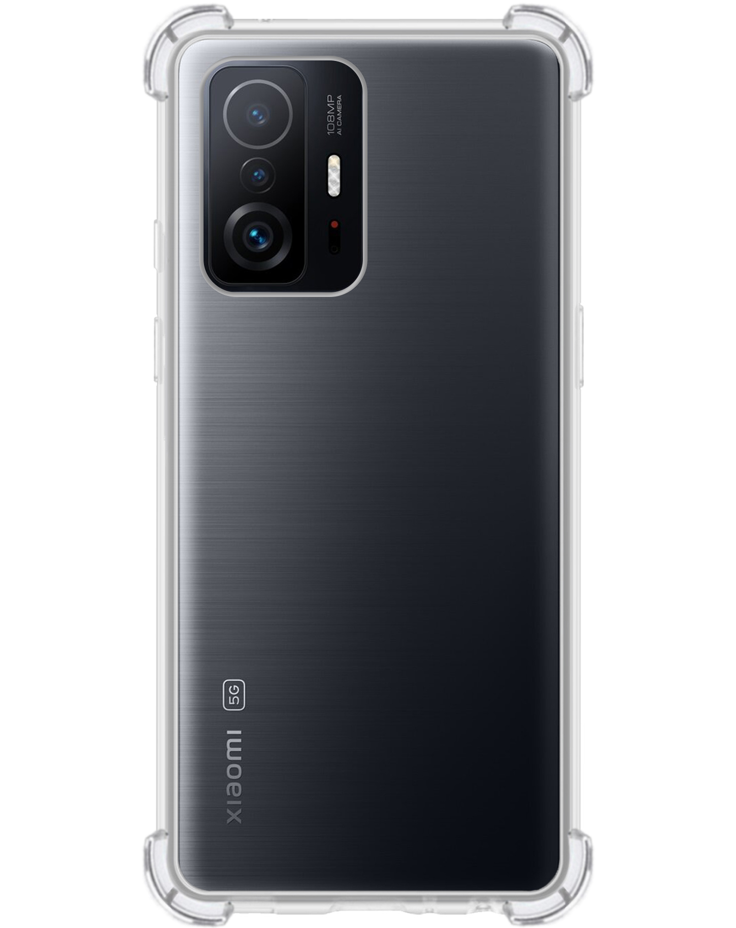 BASEY. Hoes Geschikt voor Xiaomi 11T Hoesje Shock Proof Case Hoes Siliconen - Hoesje Geschikt voor Xiaomi 11T Hoes Cover Shockproof - Transparant - 2 Stuks