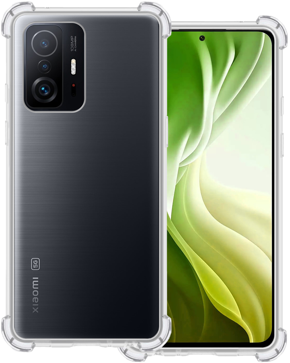 BASEY. Hoes Geschikt voor Xiaomi 11T Hoesje Shock Proof Case Hoes Siliconen - Hoesje Geschikt voor Xiaomi 11T Hoes Cover Shockproof - Transparant