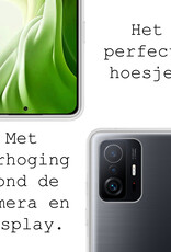 BASEY. Hoes Geschikt voor Xiaomi 11T Hoesje Siliconen Back Cover Case - Hoesje Geschikt voor Xiaomi 11T Hoes Cover Hoesje - Transparant - 2 Stuks