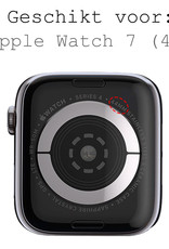 BASEY. Geschikt Voor Apple Watch 7 Bandje Milanees (41 mm) - Horloge Band Geschikt Voor Apple Watch 7 Bandje Met Magneetsluiting - Zwart En Zilver
