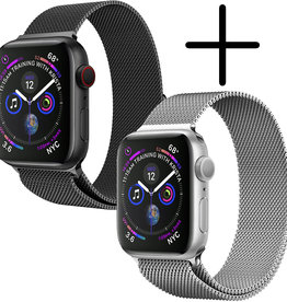 BASEY. BASEY. Apple Watch 7 Bandje Milanees (41 mm) - Zwart & Zilver