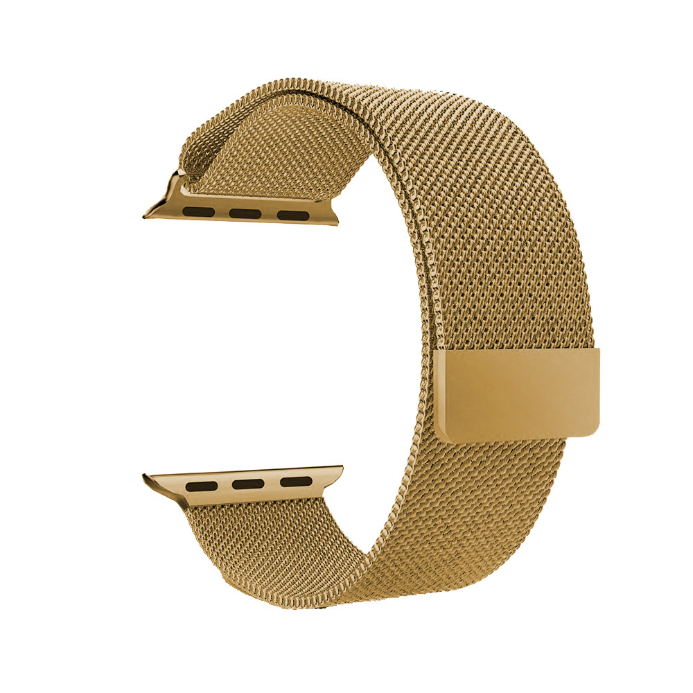 NoXx Horlogeband Milanees Geschikt voor Apple Watch 7 41 mm Bandje - Bandje Geschikt voor Apple Watch 7 41 mm Band Milanees - Goud