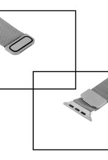 NoXx Horlogeband Milanees Geschikt voor Apple Watch 7 45 mm Bandje - Bandje Geschikt voor Apple Watch 7 45 mm Band Milanees - Zilver
