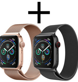 NoXx NoXx Apple Watch 7 Bandje Milanees (41 mm) - Zwart & Rose Goud