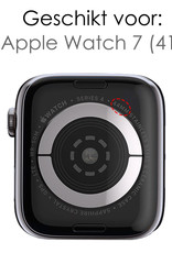NoXx Geschikt Voor Apple Watch 7 Bandje Magneetsluiting - Horloge Band Voor Apple Watch 7 41 mm Milanees - Zwart En Zilver
