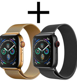 Nomfy Nomfy Apple Watch 7 Bandje Milanees (41 mm) - Zwart & Goud