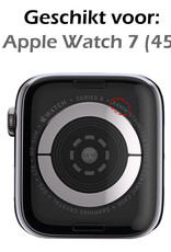 Nomfy Geschikt Voor Apple Watch 7 Bandje Zilver Milanees Horloge Band Voor Apple Watch 7 Band (45) mm - Zwart