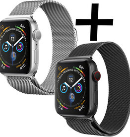 Nomfy Nomfy Apple Watch 7 Bandje Milanees (45 mm) - Zwart & Zilver