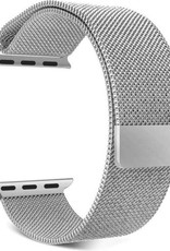 NoXx Geschikt Voor Apple Watch 7 Bandje Magneetsluiting - Horloge Band Voor Apple Watch 7 45 mm Milanees - Zilver En Rose Goud