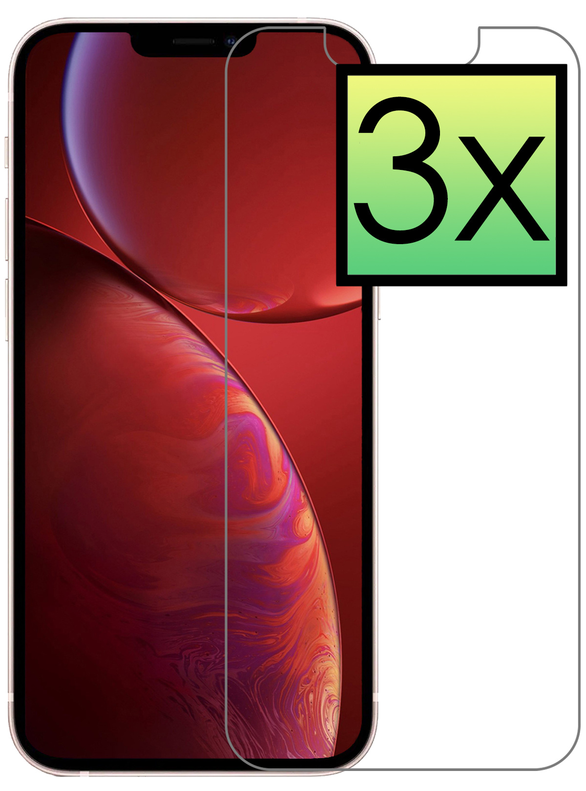 NoXx Screenprotector voor iPhone 13 Screenprotector Bescherm Glas Gehard - Screenprotector voor iPhone 13 Screen Protector Tempered Glass - 3x