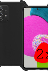 Samsung Galaxy A52 Hoesje Shock Proof Case - Samsung Galaxy A52 Case Zwart Shock Hoes - Samsung Galaxy A52 Hoes Cover - Zwart - 2 Stuks
