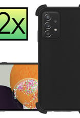 Samsung Galaxy A52 Hoesje Zwart Cover Shock Proof Case Hoes - 2x
