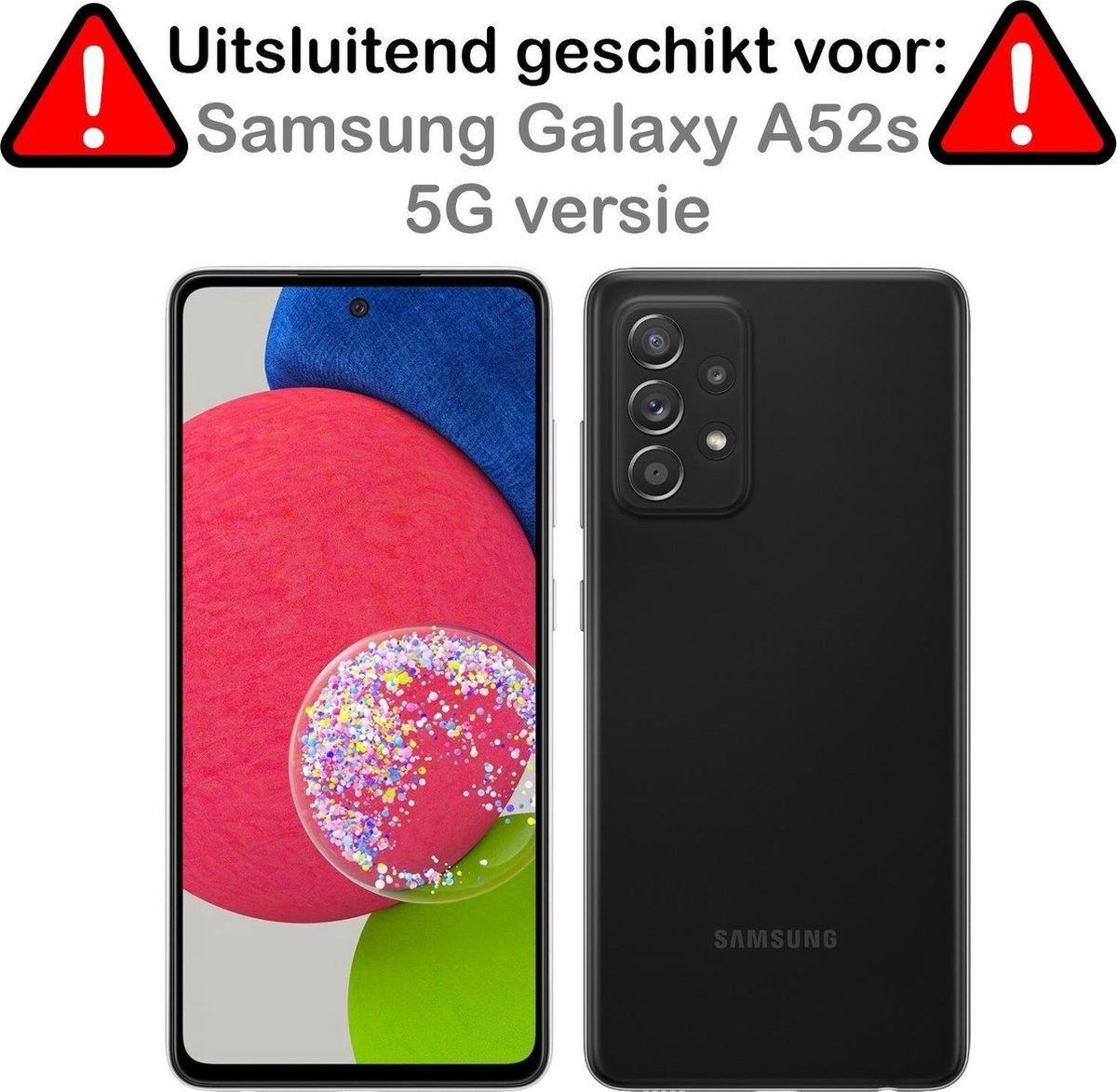 Samsung Galaxy A52s Hoesje Shock Proof Zwart - Samsung Galaxy A52s Hoesje Zwart Case Shock - Samsung Galaxy A52s Zwart Shock Proof Back Case - 2 Stuks
