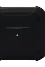 Nomfy Hoesje Geschikt voor AirPods 3 Hoesje Siliconen Shockproof Case Hoes Met Karabijnhaak - Hoesje Geschikt voor Apple AirPods 3 Case - Zwart