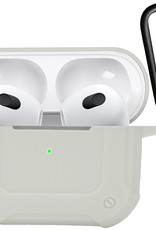 Nomfy AirPods 3 Hoesje Shock Case Hoes Met Haak - Hoesje Geschikt Voor Apple AirPods 3 Case - Wit