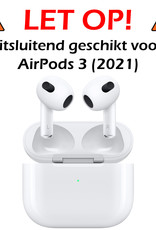 Nomfy Hoesje Geschikt voor AirPods 3 Hoesje Siliconen Shockproof Case Hoes Met Karabijnhaak - Hoesje Geschikt voor Apple AirPods 3 Case - Oranje