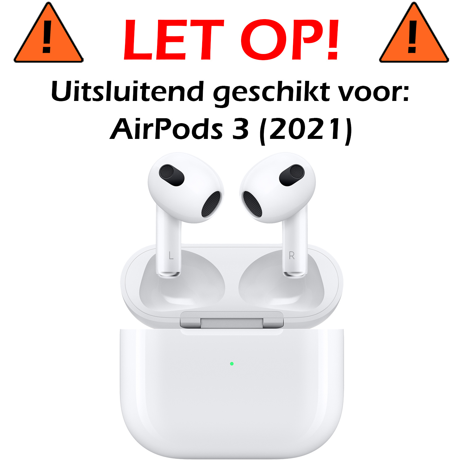Nomfy Hoesje Geschikt voor AirPods 3 Hoesje Siliconen Shockproof Case Hoes Met Karabijnhaak - Hoesje Geschikt voor Apple AirPods 3 Case - Grijs