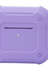 NoXx Hoes Geschikt voor AirPods 3 Hoesje Cover Silicone Case Hoes Met Karabijnhaak - Lila