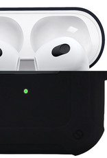 BASEY. Case Geschikt voor AirPods 3 Hoesje Siliconen Shockproof Hoes Cover Met Clip - Hoes Geschikt voor Apple AirPods 3 Case Siliconen - Zwart