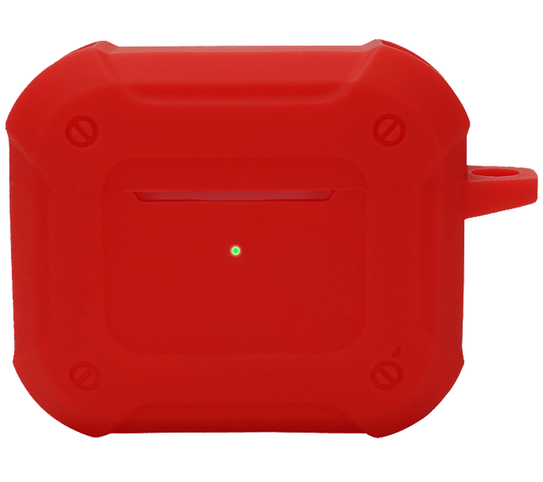 BASEY. Case Geschikt voor AirPods 3 Hoesje Siliconen Shockproof Hoes Cover Met Clip - Hoes Geschikt voor Apple AirPods 3 Case Siliconen - Rood