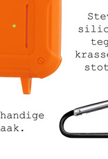 BASEY. Case Geschikt voor AirPods 3 Hoesje Siliconen Shockproof Hoes Cover Met Clip - Hoes Geschikt voor Apple AirPods 3 Case Siliconen - Oranje