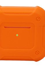 BASEY. Case Geschikt voor AirPods 3 Hoesje Siliconen Shockproof Hoes Cover Met Clip - Hoes Geschikt voor Apple AirPods 3 Case Siliconen - Oranje
