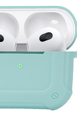 BASEY. Case Geschikt voor AirPods 3 Hoesje Siliconen Shockproof Hoes Cover Met Clip - Hoes Geschikt voor Apple AirPods 3 Case Siliconen - Mint