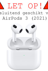 BASEY. Case Geschikt voor AirPods 3 Hoesje Siliconen Shockproof Hoes Cover Met Clip - Hoes Geschikt voor Apple AirPods 3 Case Siliconen - Mint