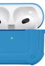 BASEY. Case Geschikt voor AirPods 3 Hoesje Siliconen Shockproof Hoes Cover Met Clip - Hoes Geschikt voor Apple AirPods 3 Case Siliconen - Lichtblauw